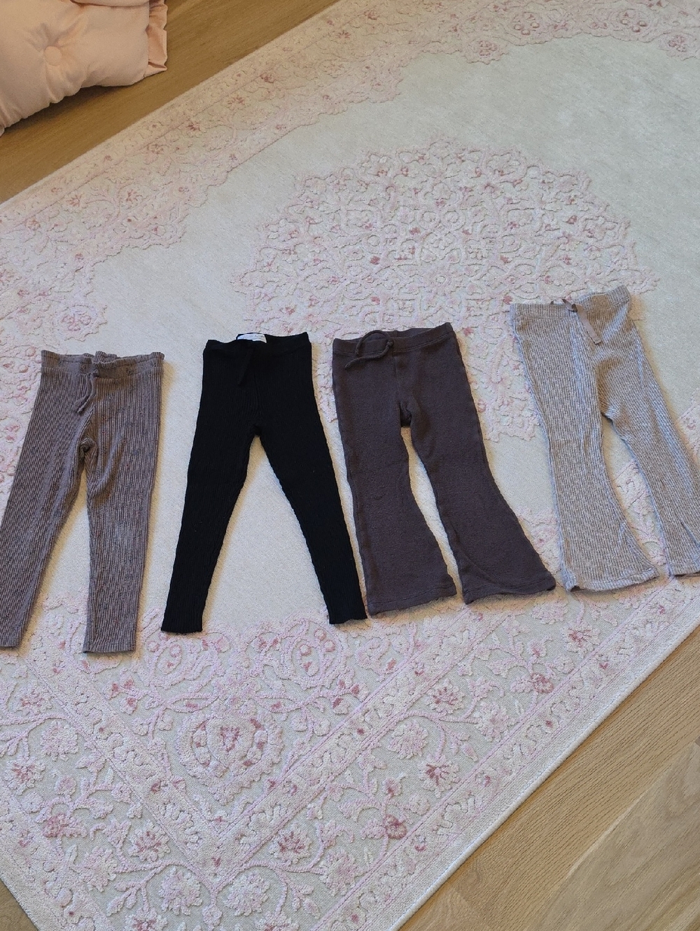 Zara Girl Kids Leggings BUNDLE- Black, Brown, Taupe, Light Gray SIZE 4